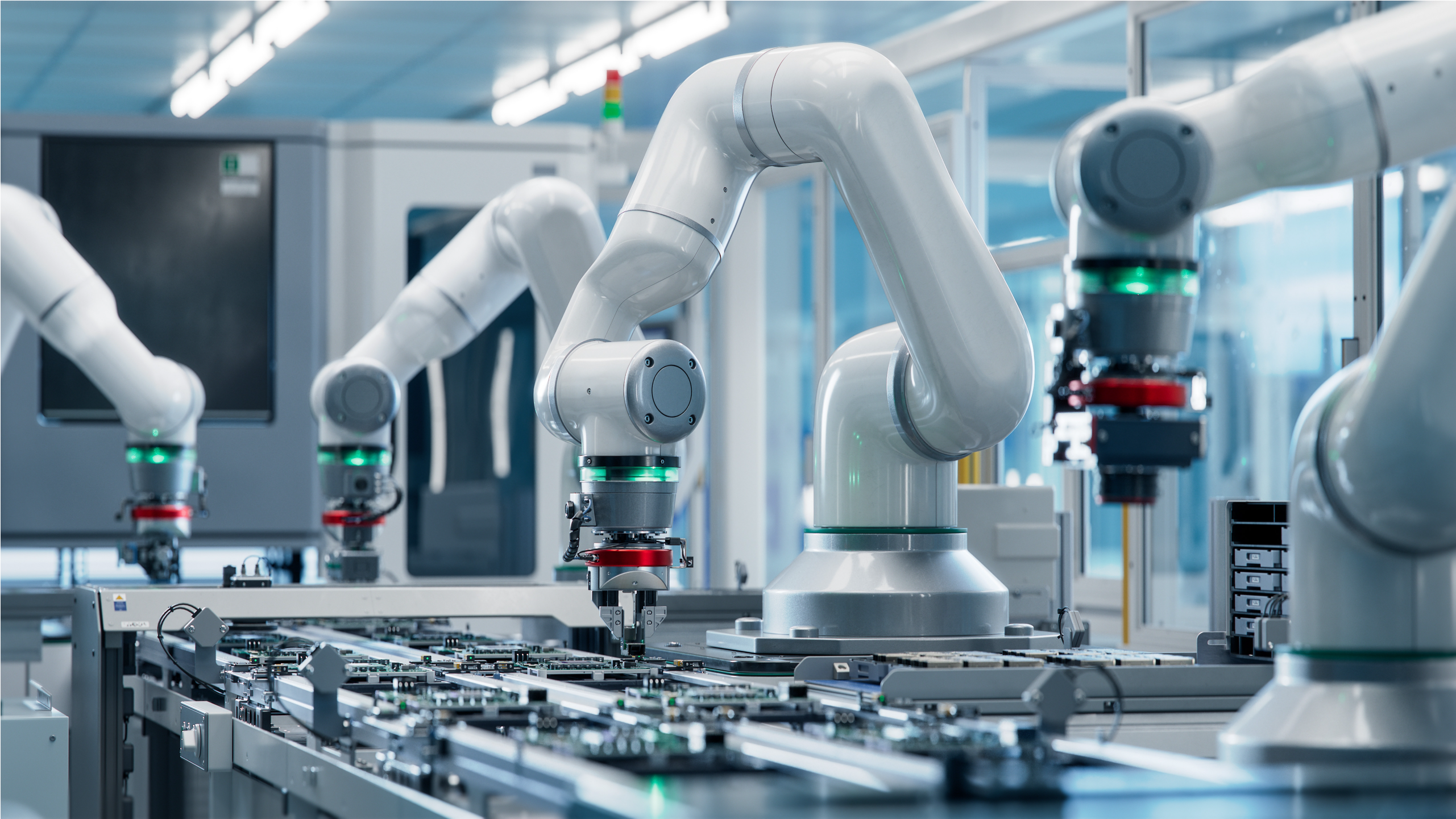 Trong các nhà máy hiện đại, robot AI đang giúp tối ưu hóa quy trình sản xuất, giảm sai sót và tăng năng suất vượt bậc so với dây chuyền truyền thống.